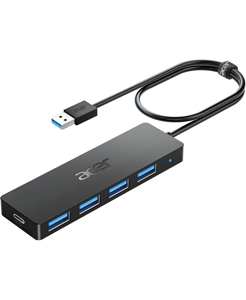 acer Usb Hub 4 Ports, Multiple Usb 3.0 Hub, Usb A Splitter for Laptop with Usb C Power Port, Usb Extender for A Port Laptop, Windows, Linux, acer Pc a