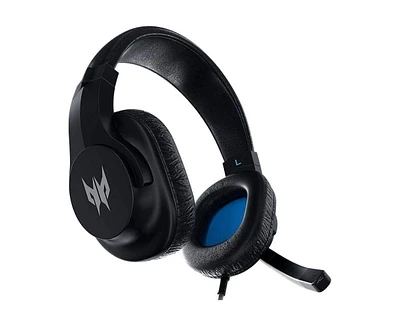 acer Predator Galea 310 True Harmony Sound Gaming Headset: 40mm Drivers - Rotatable Omni-Directional Mic - Black, One size