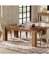 Tribesigns 63-Inch Dining Table for 4-6 People, Rectangular Kitchen Dinner Table, Farmhouse Wooden Eating Table for Home Kitchen, Dining Room