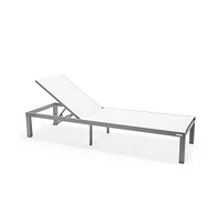 Marlin Patio Chaise Lounge Chair With Grey Aluminum Frame