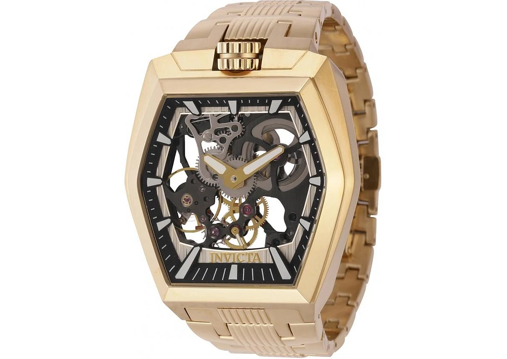 Invicta Men's 44013 Akula Mechanical 2 Hand Black, Ivory Dial Watch