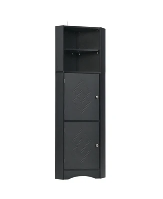 Tall Bathroom Corner Cabinet for Space-Saving Storage and Bathroom Organization