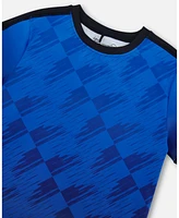 Deux par Boy Printed Athletic Top Blue And Black - Toddler|Child