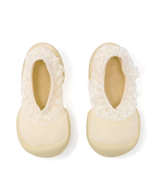 Komuello Baby Girls First Walk Sock Shoes Flat