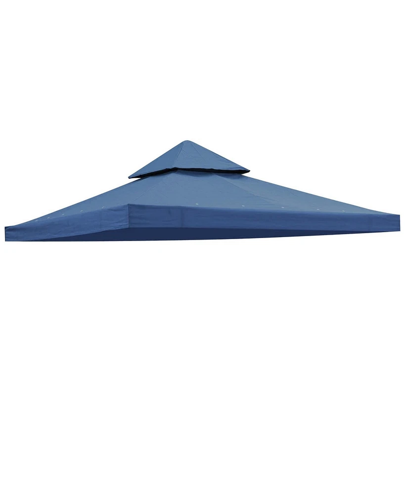 Yescom 10x10Ft UV30+ Gazebo Replacement Top for 2 Tier Outdoor Canopy Cover Patio Backyard Party Deck Blue