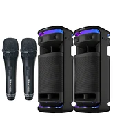 Sony Ult Tower 10 Party Speaker - SRSULT1000 (Black) Two (2) Speaker Bundle with Two (2) Wired Unidirectional Dynamic Microphones