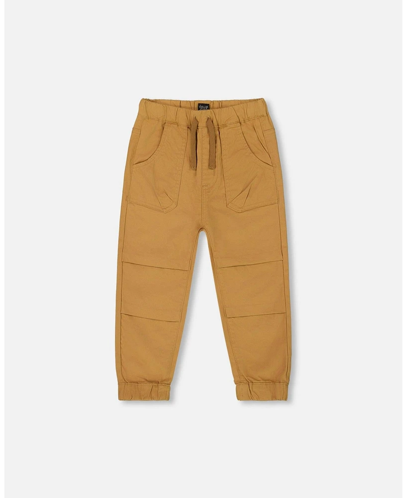 Deux par Toddler Boys Stretch Twill Jogger Pant Tan - Toddler|Child