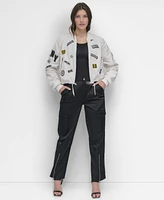 Dkny Women's Logo Bomber Jacket