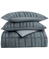 Oake Indigo Stripe 3-Pc. Duvet Cover Set, Full/Queen, Exclusively at Macy's