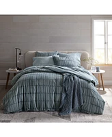 Oake Indigo Stripe 3-Pc. Duvet Cover Set, King, Exclusively at Macy's