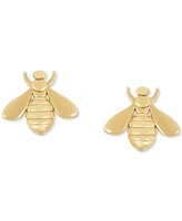 Polished Bumblebee Tiny Stud Earrings in 14k Gold