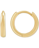 Polished Tapered Extra Small Huggie Hoop Earrings in 14k Gold, 3/8"