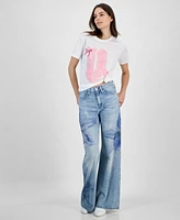 Grayson Threads, The Label Juniors' Cowboy Boots Bow Graphic Print T-Shirt