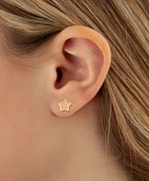 Star & Moon Stud Earrings Set in 14k Yellow Gold (8mm)