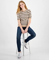 Tommy Hilfiger Women's Cotton Striped Pointelle Sweater