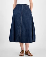 Tommy Hilfiger Women's Denim Midi Circle Skirt