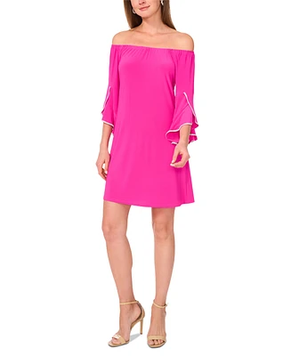 Msk Women's Off-The-Shoulder Ruffled-Cuff Dress