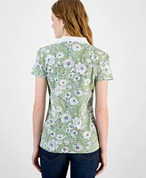 Tommy Hilfiger Women's Printed Short-Sleeve Polo Shirt