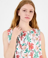 Tommy Hilfiger Women's Floral Sleeveless Bubble-Hem Top