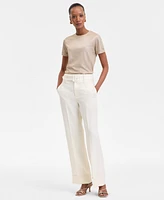 I.n.c. International Concepts Women's High-Rise Belted Cuffed Pants, Exclusively at Macy's