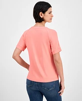 Nautica Jeans Women's Zip Henley T-Shirt