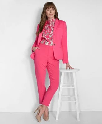 Tommy Hilfiger Womens One Button Blazer Sloane Pants Printed Puff Sleeve Blouse