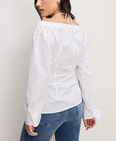 Good American Women's Off-The-Shoulder Long-Sleeve Top