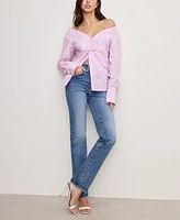 Good American Women's Off-The-Shoulder Long-Sleeve Top