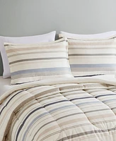 Addison Park Noah Stripe Reversible Printed 3-Pc. Comforter Sets, Exclusively at Macys