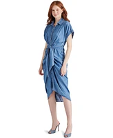 Steve Madden Women's Tori Denim Tie-Waist Midi Dress