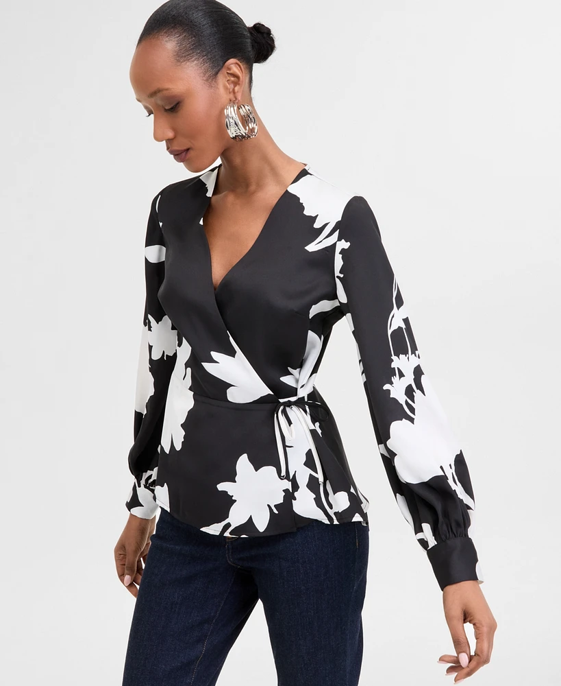 I.n.c. International Concepts Women's Printed Peplum Top, Exclusively at Macy's