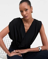 I.n.c. International Concepts Women's Surplice V-Neck Top, Exclusively at Macy's