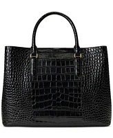 Lauren Ralph Lauren Marcy Large Embossed Leather Satchel