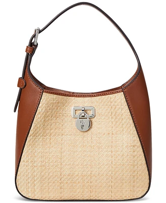 Lauren Ralph Lauren Raffia Mini Tanner Shoulder Bag