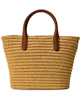 Lauren Ralph Lauren Woven Straw Medium Brie Tote Bag