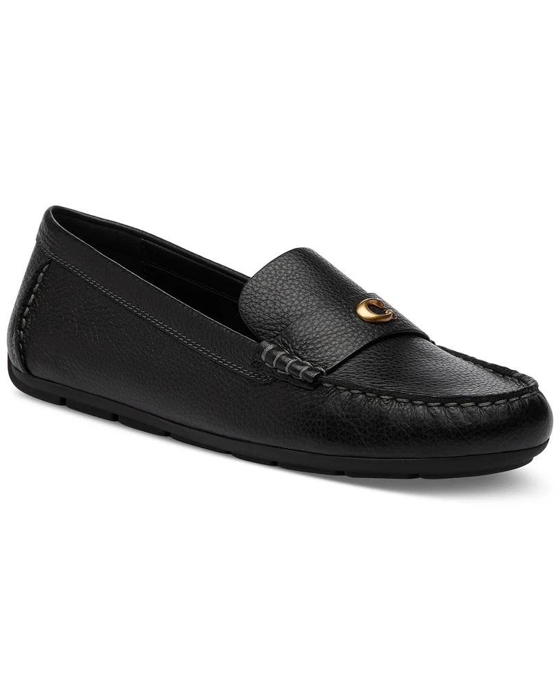 Coach Women's Sculpted C Leather Driver Loafer Flats