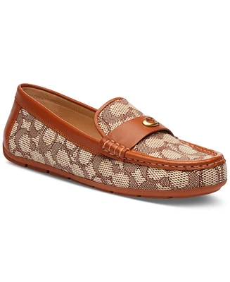 Coach Women's Sculpted C Leather Driver Loafer Flats