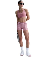 Nike Women's Pro Printed Jacquard-Waistband Shorts