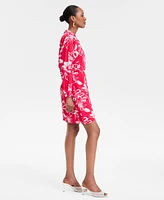 I.n.c. International Concepts Women's Printed Twist-Front Mini Dress, Exclusively at Macy's