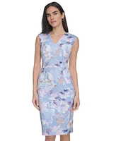 Calvin Klein Petite Floral-Print Sheath Dress