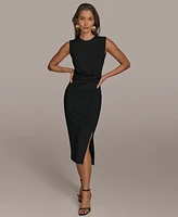 Donna Karan New York Women's Jewel-Neck Front-Slit Sheath Dress