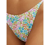 Cotton On Women's Floral-Print Side-Tie Brazilian Bikini Bottoms