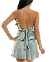 Katia Rae Women's Satin Halter Open-Back Dress