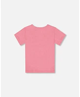 Deux par Baby Girls Crinkle Short Sleeve Top Candy Pink