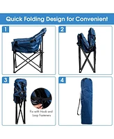 Folding Camping Moon Padded Chair with Carrying Bag