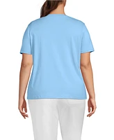 Lands' End Women's Plus Relaxed Supima Cotton Crew Neck T-Shirt