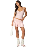 Edikted Womens Easter Pleated Knit Mini Skirt