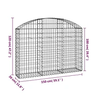 Arched Gabion Basket 59.1"x11.8"x39.4"/47.2" Galvanized Iron