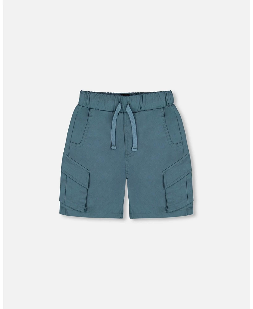 Deux par Baby Boys Parachute Cargo Pocket Shorts Dark Teal