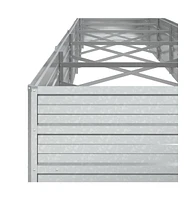 Garden Raised Bed 189"x31.5"x17.7" Galvanized Steel Silver